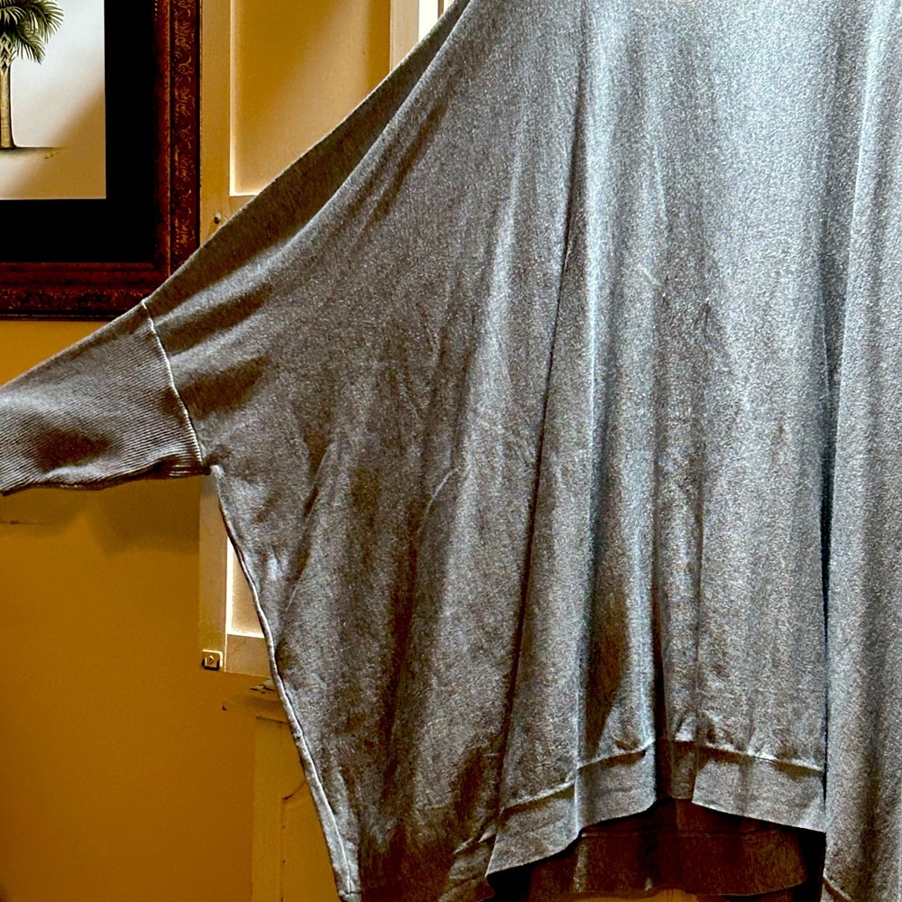 Ellos Light Grey Poncho style Batwing Sweater